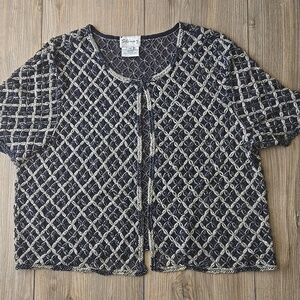 Vintage 80s Stenay 100% Silk Beaded Overlay Blouse